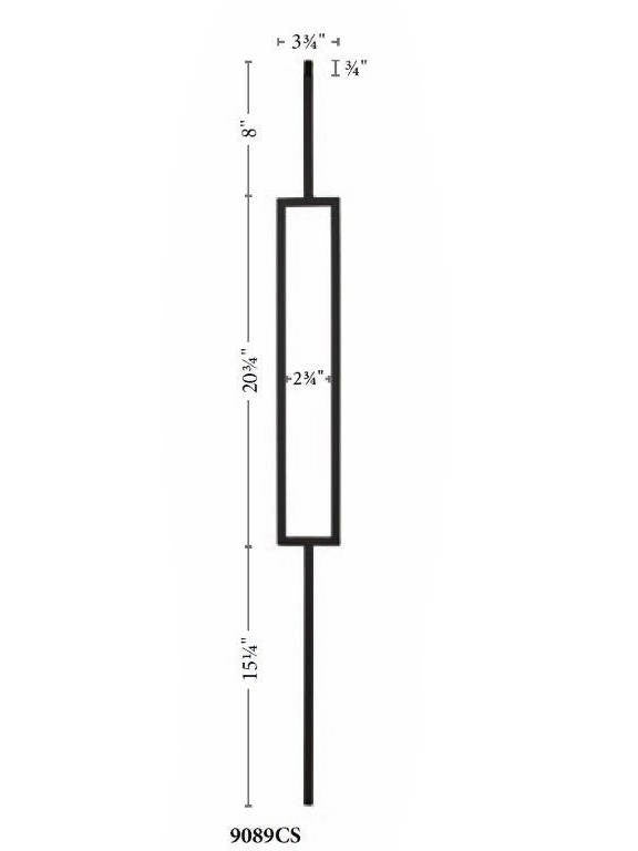 SP-9089CS Rectangle Contemporary Baluster Dimensional Information