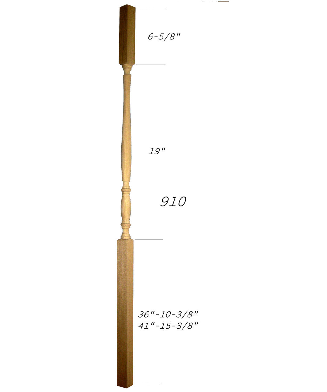 910 41" Bordeaux Classic square top Baluster