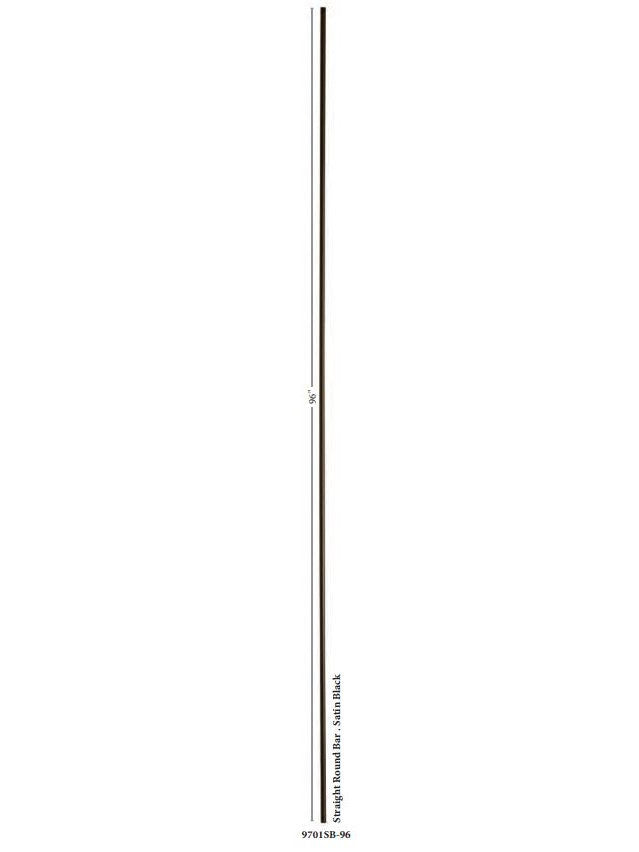 9701 Straight Round Bar 5/8" x 96" Satin Black (4)