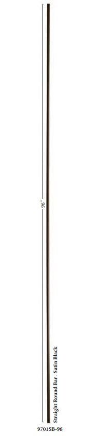 9701 Straight Round Bar 5/8" x 96" Satin Black (4)