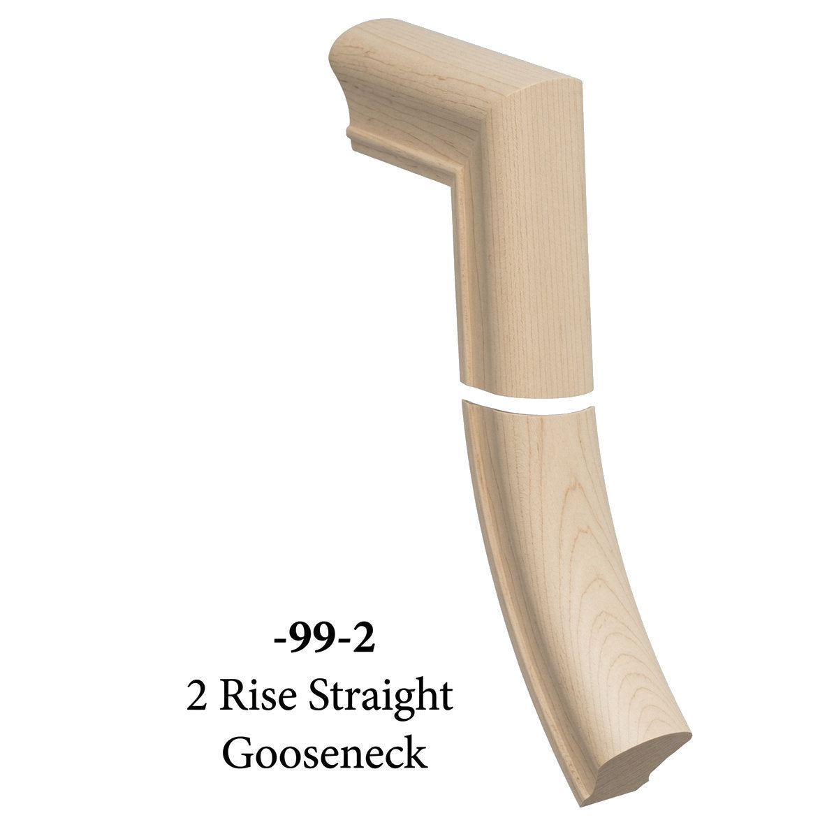 7099 2 Riser Straight Gooseneck, Hard Maple