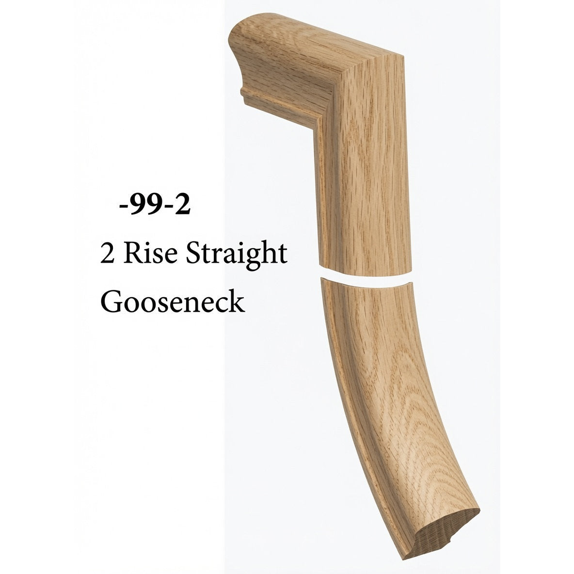 7099 2 Riser Straight Gooseneck, Red Oak