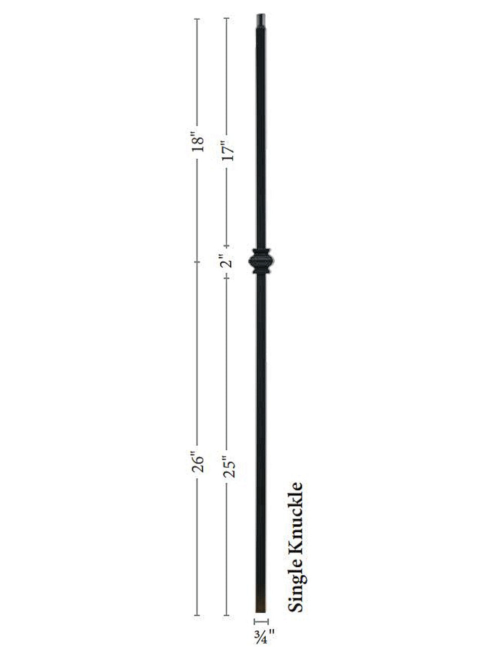 9906TB Single Knuckle Mega Tubular Steel Baluster