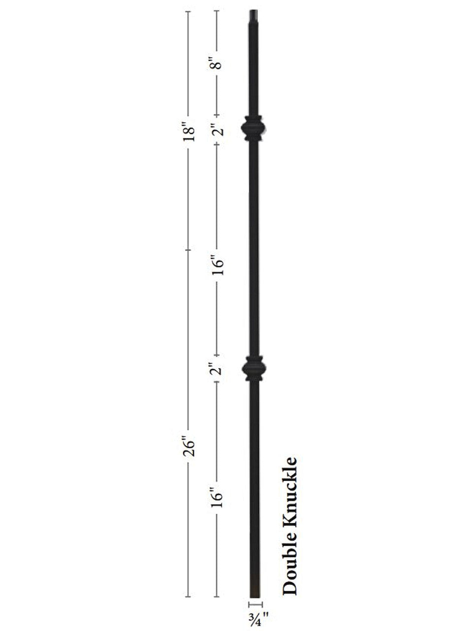9907TB Double Knuckle Mega Tubular Steel Baluster (9907TB-SB)