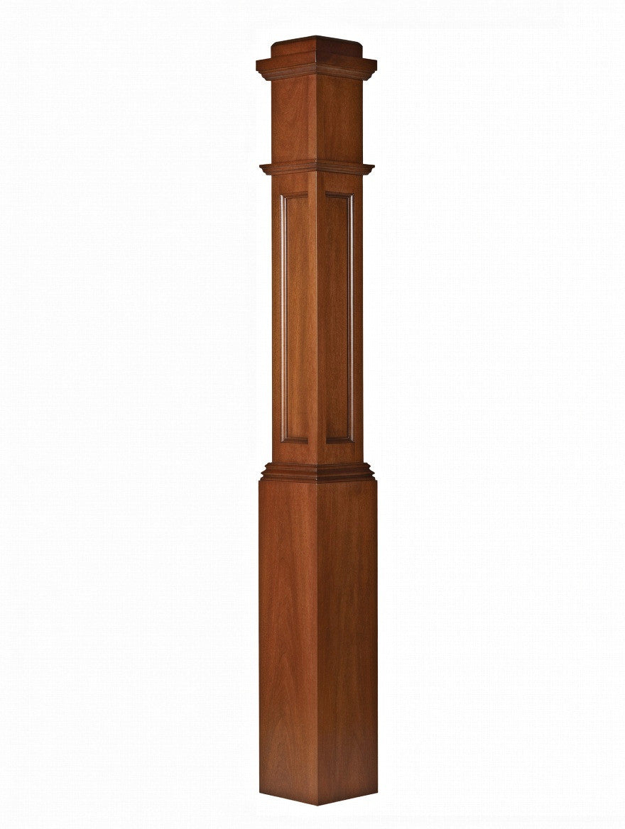 AFP-4091 Actual Flat Pox Newel Post, Mahogany