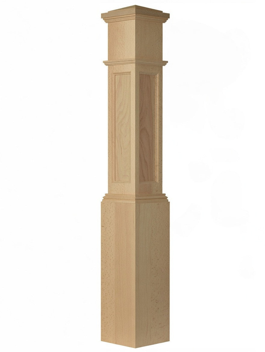 AFP-4092 Actual Flat Panel Large Box Newel Post, Beech