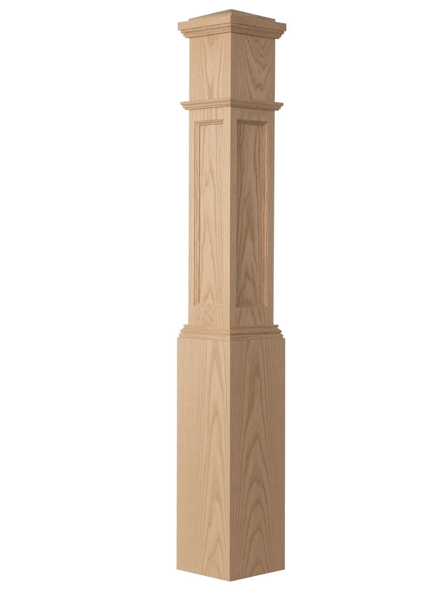 AFP-4092 Actual Flat Panel Large Box Newel Post, Hickory