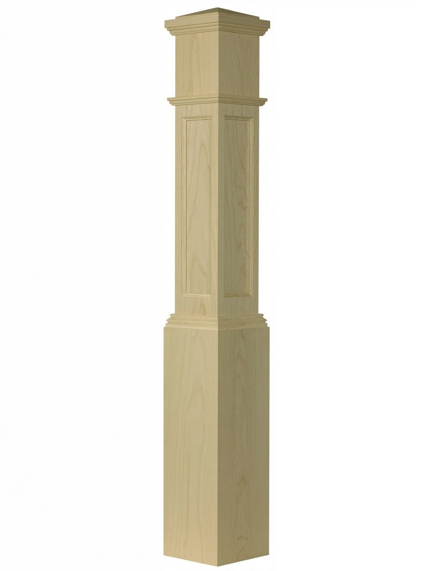 AFP-4092 Actual Flat Panel Large Box Newel Post, Poplar