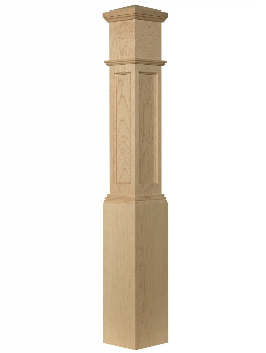 AFP-4092 Actual Flat Panel Large Box Newel Post, Soft Maple