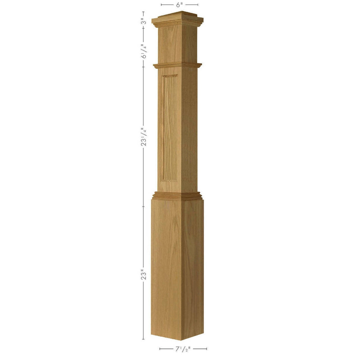 AFP-4092 Primed with Special Species Trim Actual Flat Panel Large HALF Box Newel