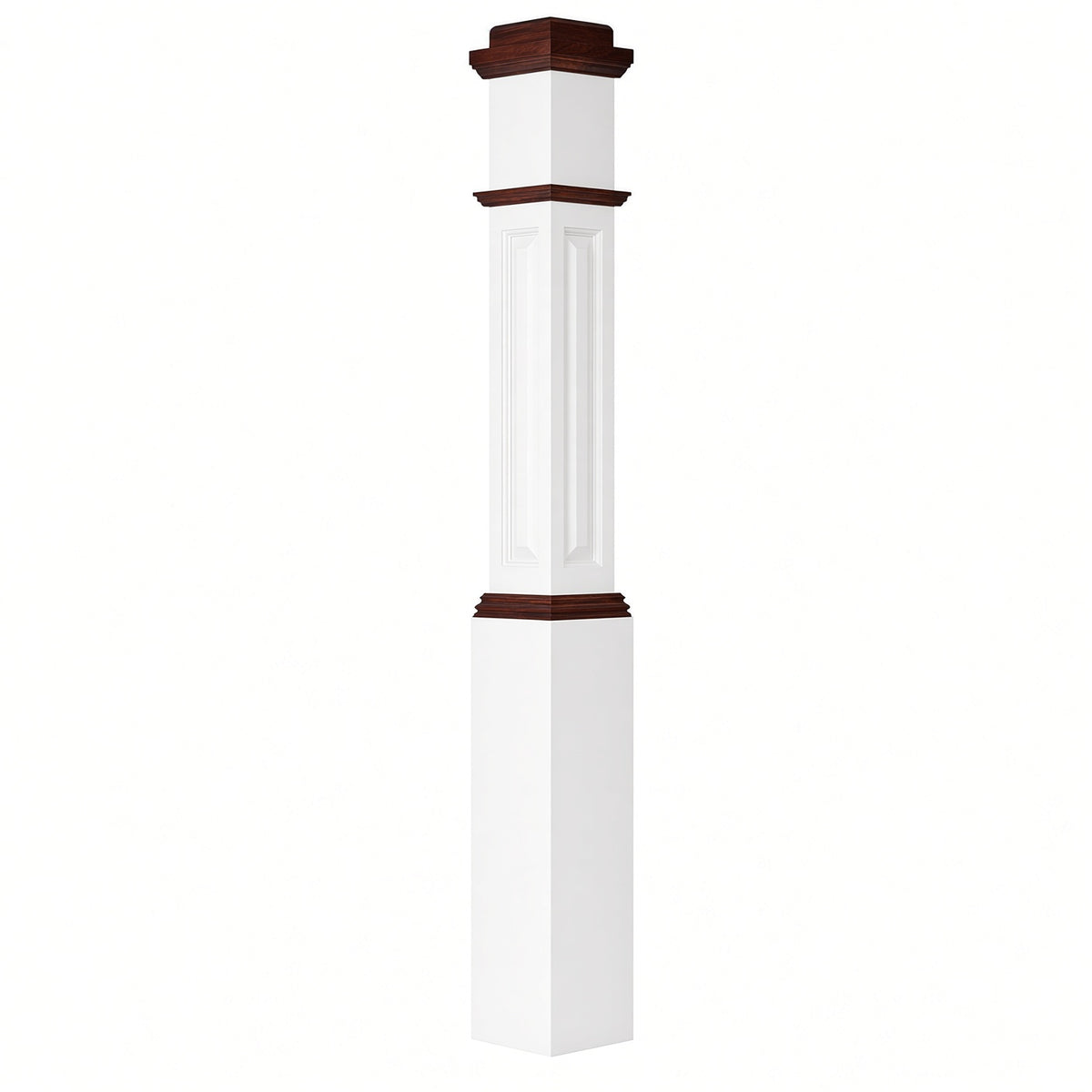 ARP-4091-PSST Actual Raised Panel Box Newel Post, Primed with Special Species Trim, 6-1/4" x 55"