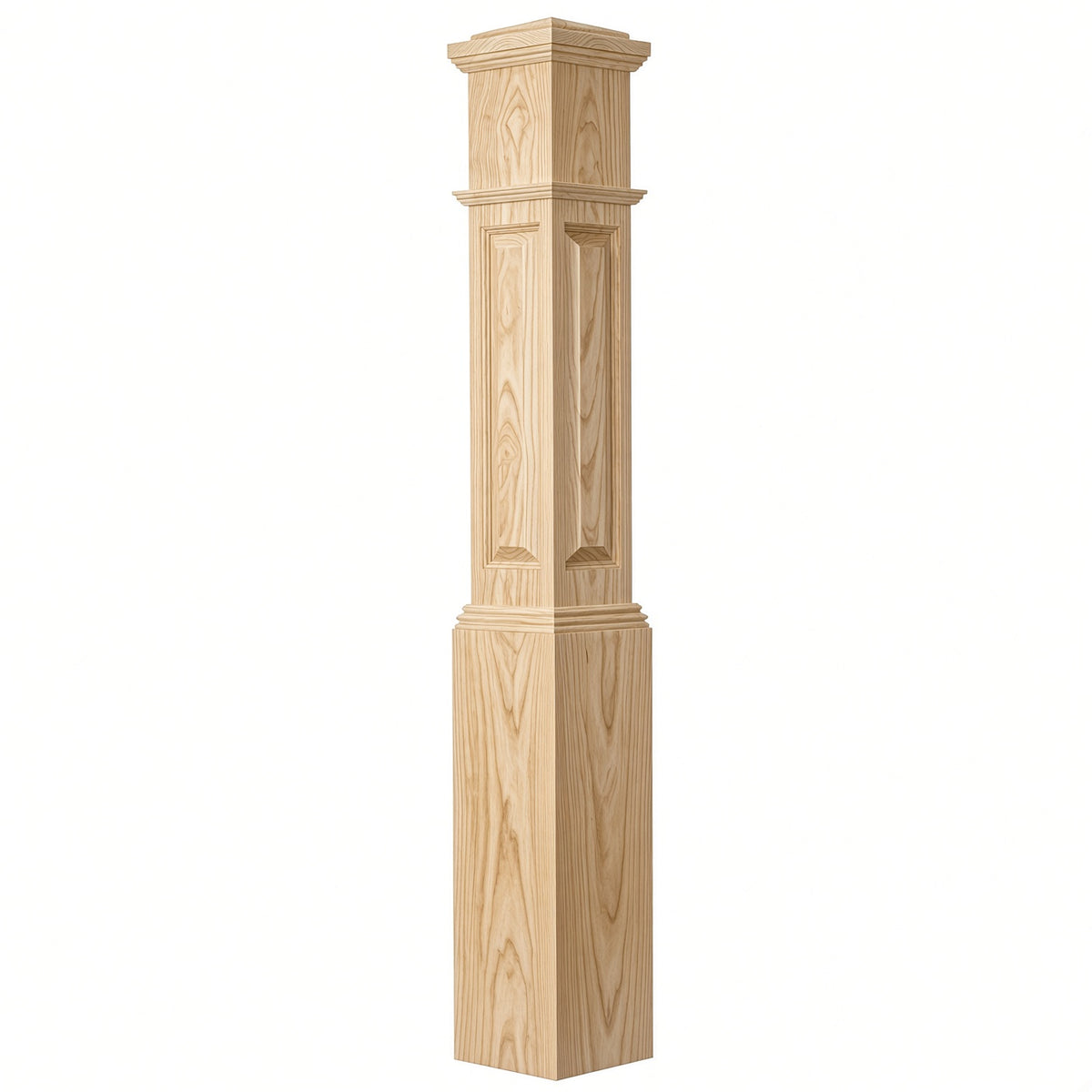 ARP-4092 Actual Raised Panel Large Box Newel Post, Ash