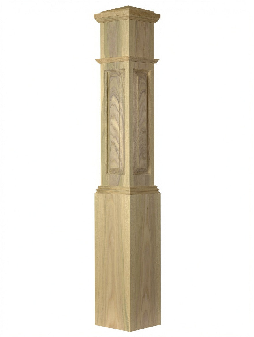 ARP-4092 Actual Raised Panel Large Box Newel Post, Poplar