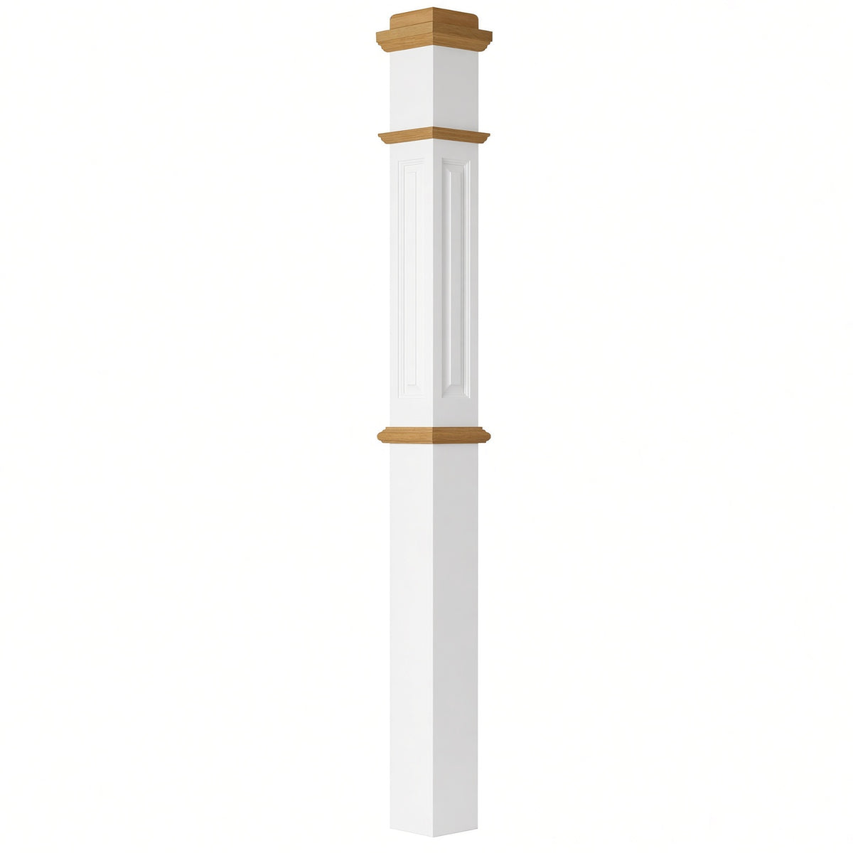 ARP-4375-PSST Actual Raised Panel 4-3/4" x 62" Box Newel Post, Primed with Special Species Trim