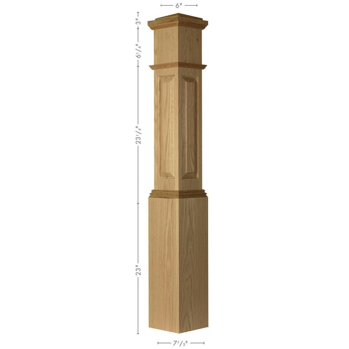 ARP-4092 Actual Raised Panel Large Box Newel Post