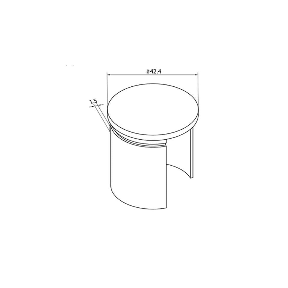 Flat End Cap for Round Glass Cap Rail, CADD