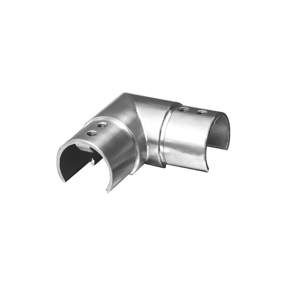 Round Glass Cap Rail Horizontal 90 Fitting