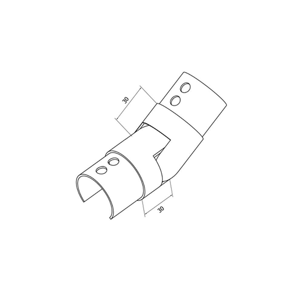 Round Glass Cap Rail Adjustable Fitting Upward (CADD)