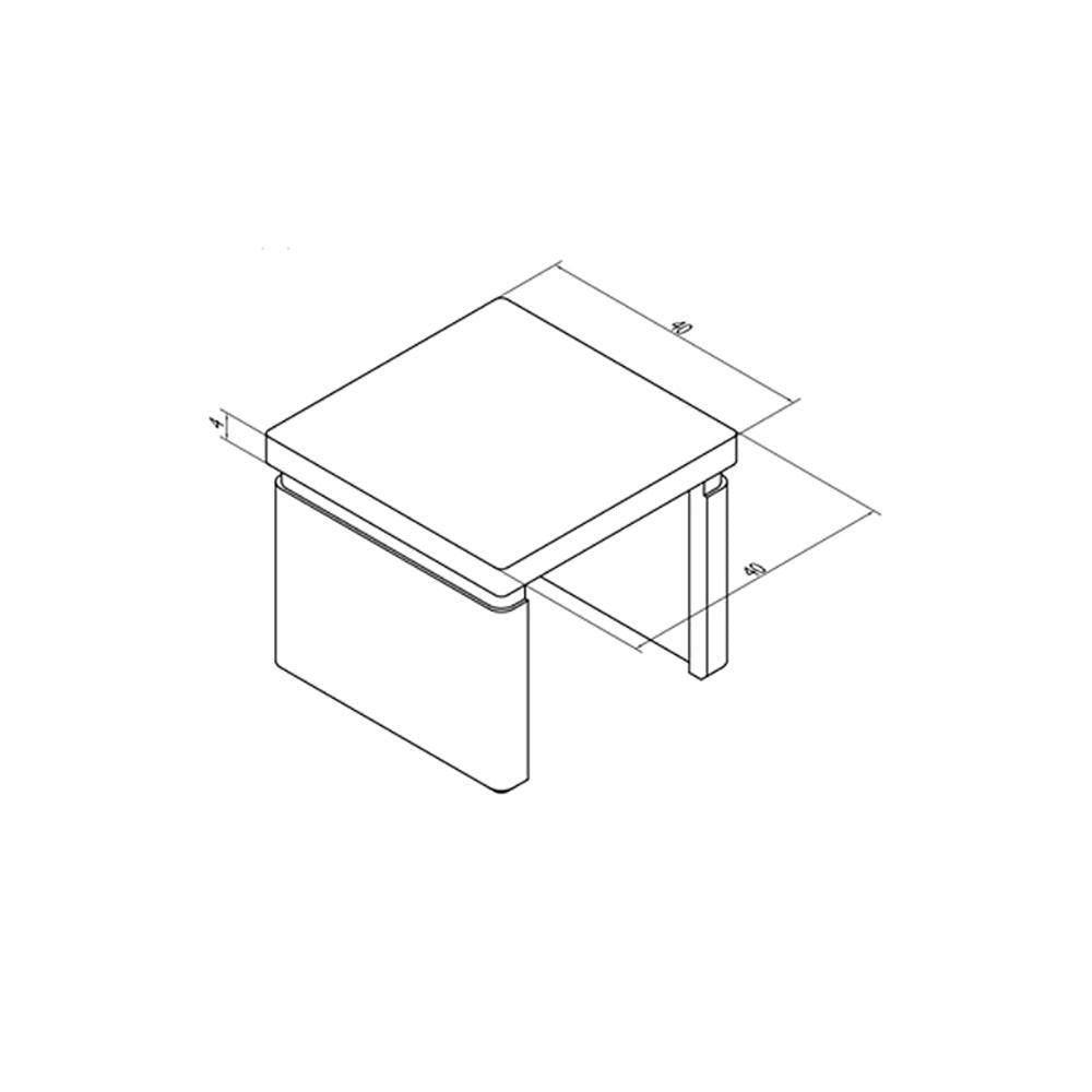 Square Glass Cap Rail End Cap (CADD)