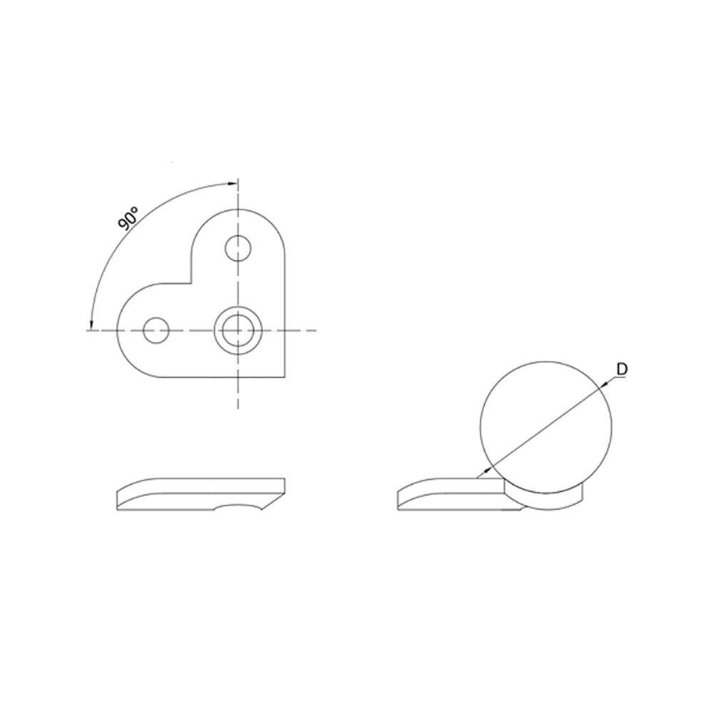 90 Degree Saddle for Handrail Bracket (CADD)