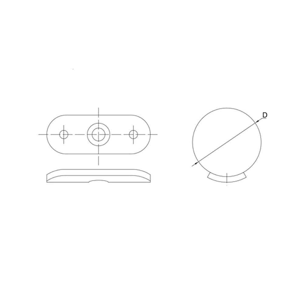 180 Degree Saddle for Handrail Bracket for 42.4 mm round tube rail CADD