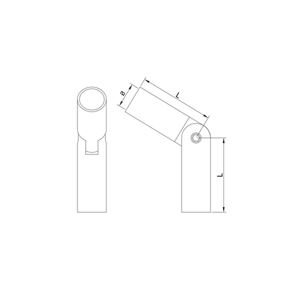12 mm Round Bar Adjustable Round Bar Connector CADD Drawing