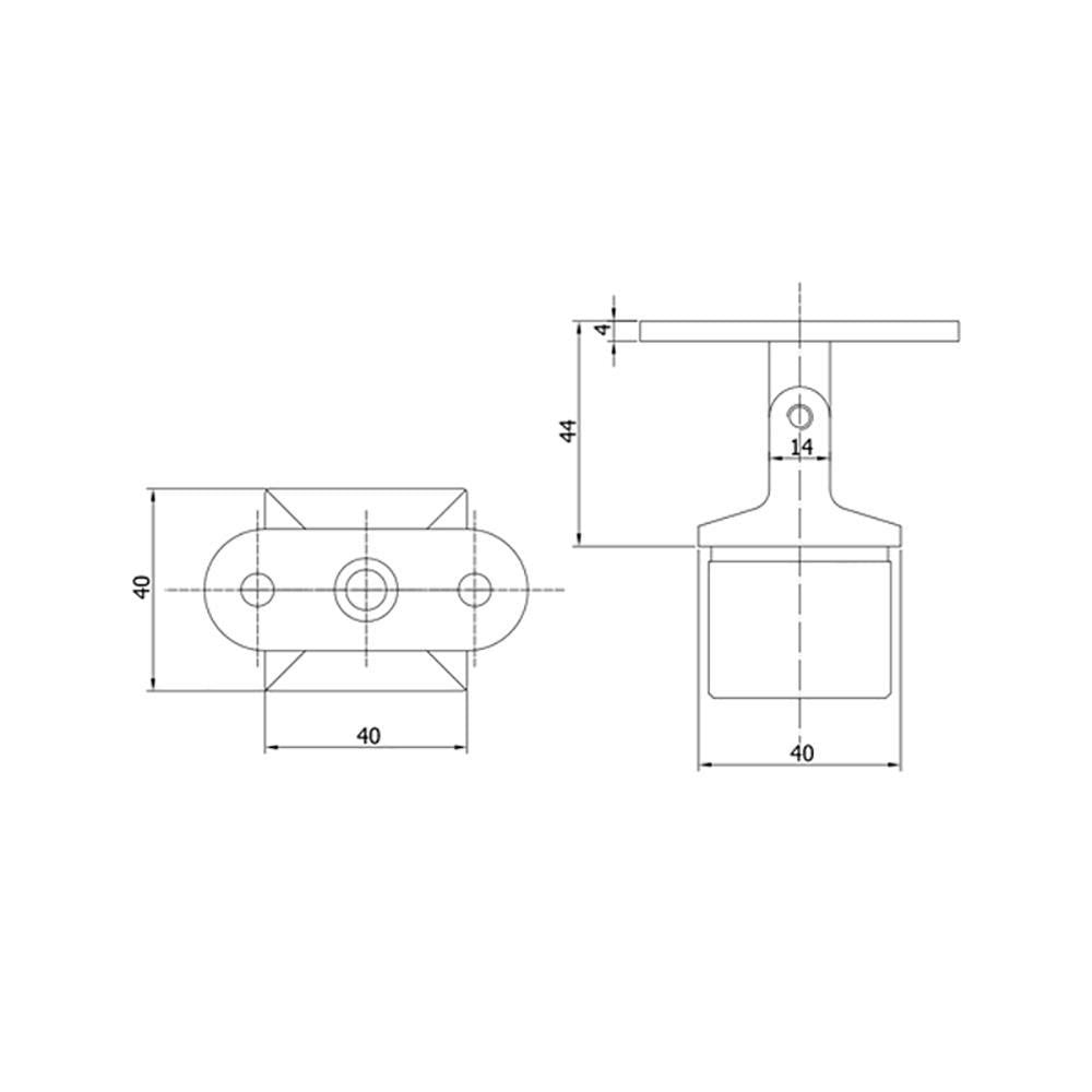 Adjustable Square Post Handrail Support ( AX20.005.031.A.SP) CADD
