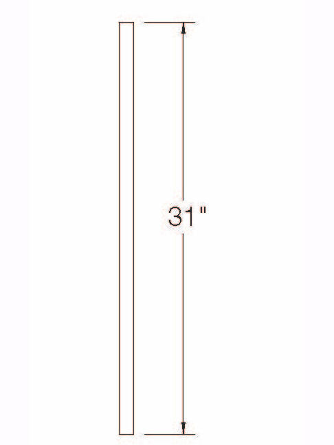 A-100 31" S4S Baluster Dimensional Information