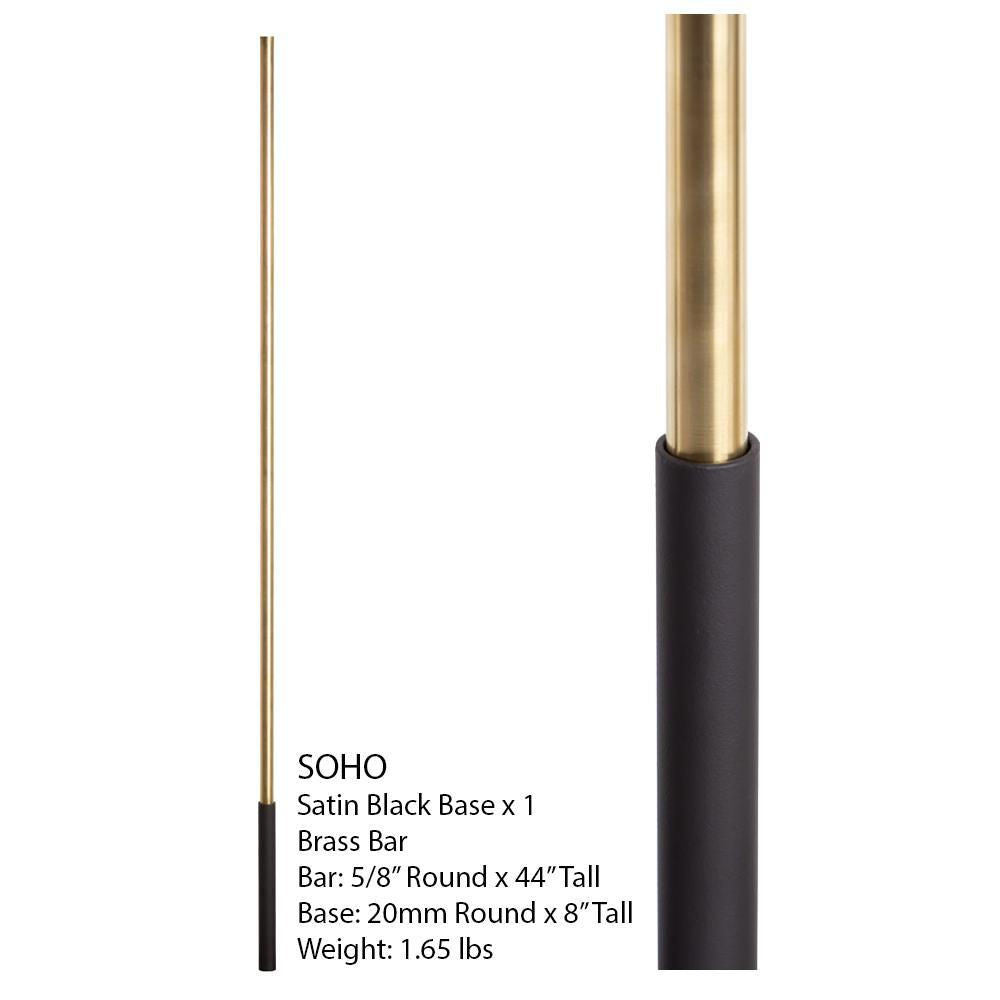 SoHo - Satin Black Base on Brass Baluster (16.4.1) One Sleeve Info