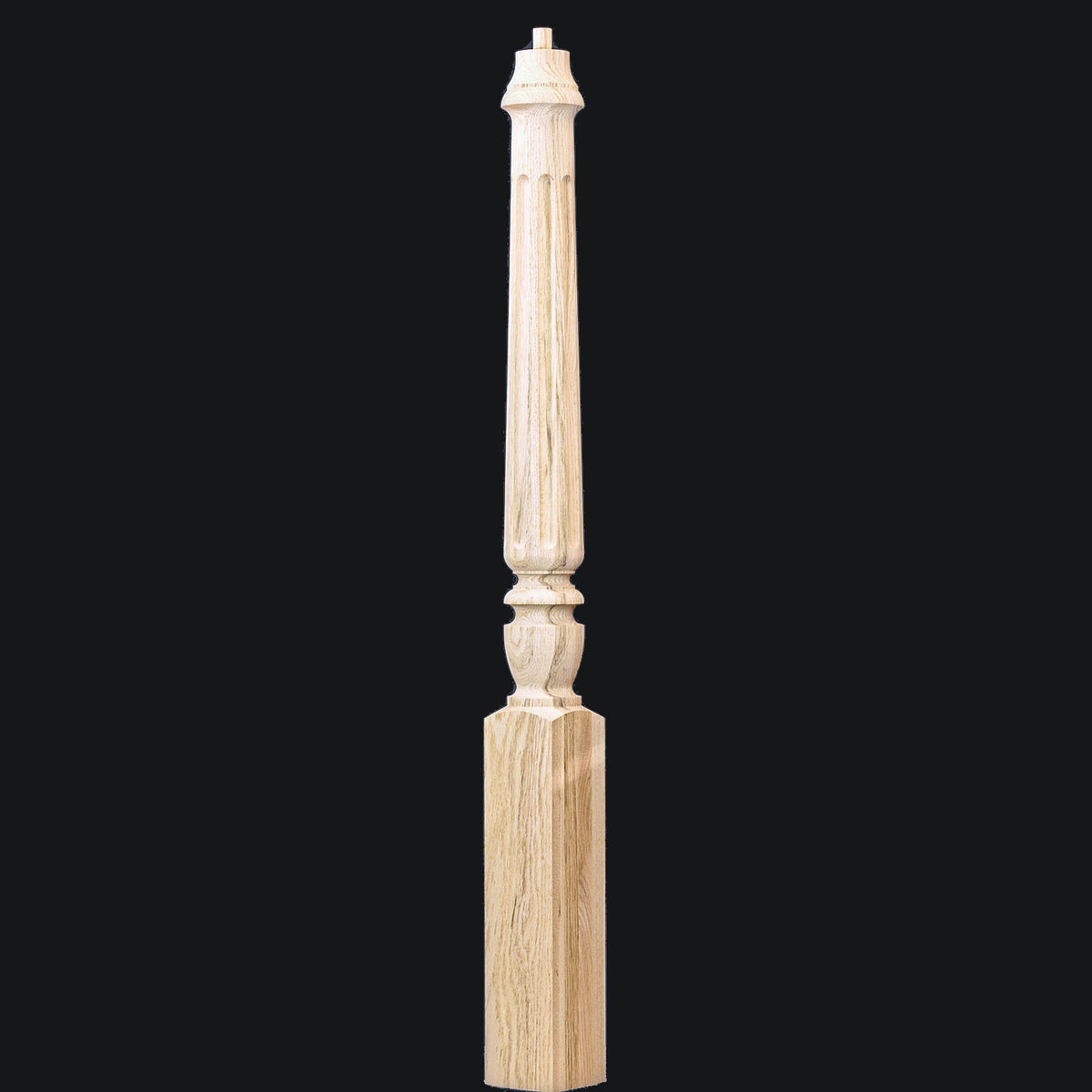 C-4275 Fluted Chippendale Pin Top Starting Newel Post