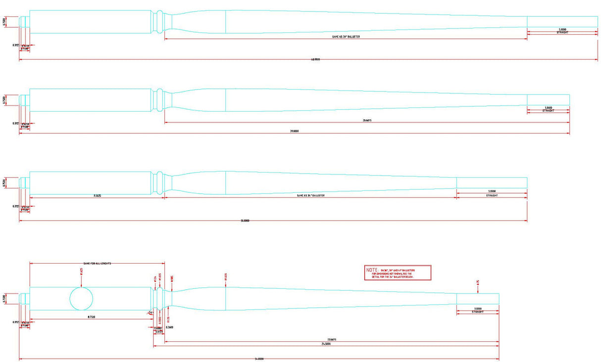 C-5845 Art Deco Pin Top Balusters CADD