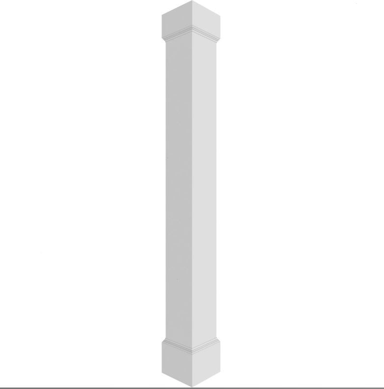 Square Non-Tapered Smooth PVC Endura-Craft Column Wrap Kit, Standard Shown