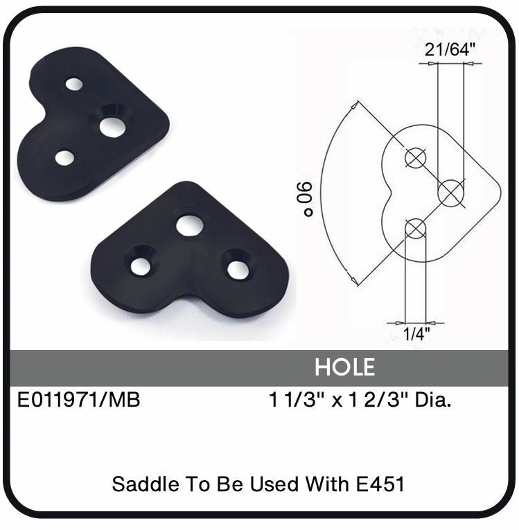 E011971/MB Nero Mounting Plates For 1 1/3" Dia. - 1 2/3" Dia. Tube Data Sheet