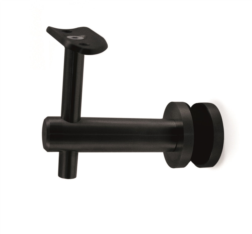 E022/S2/MB Nero Adjustable Round Wall Handrail Support With Glass Clamp