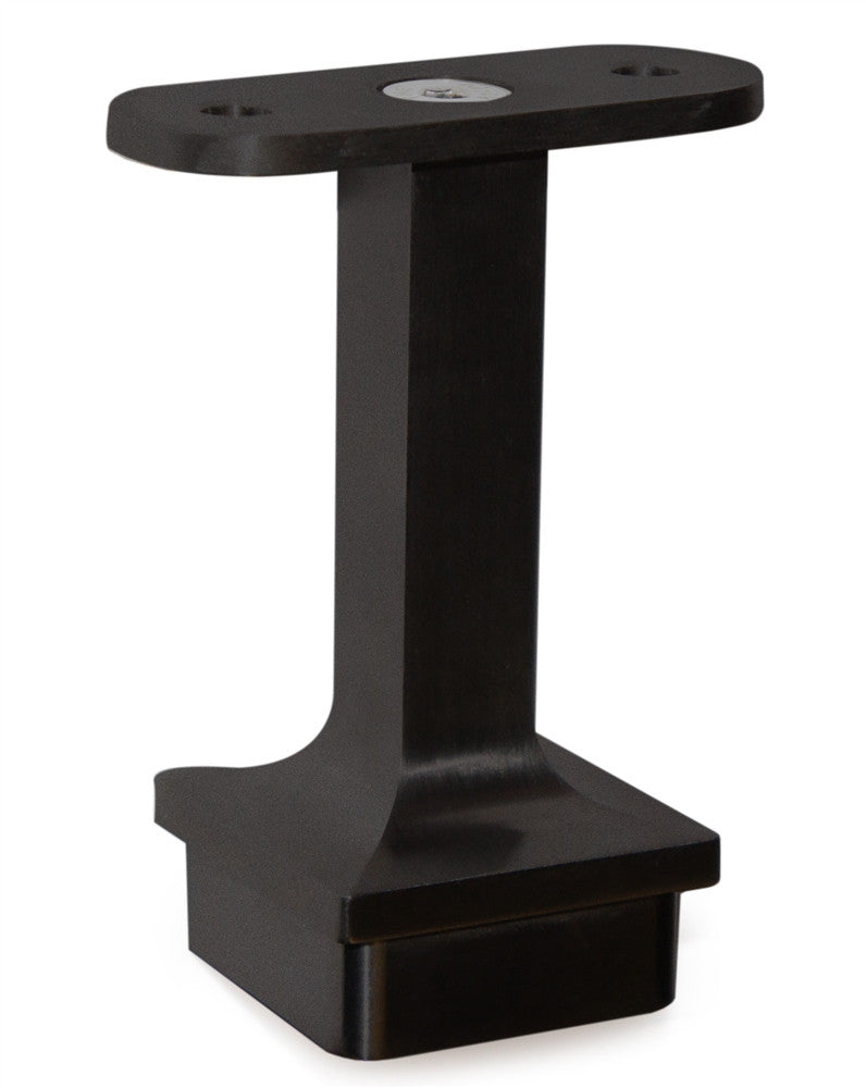 E037300/MB Nero Black FLAT Handrail Support For 1 9/16" x 1 9/16" x 5/64" Square Tube