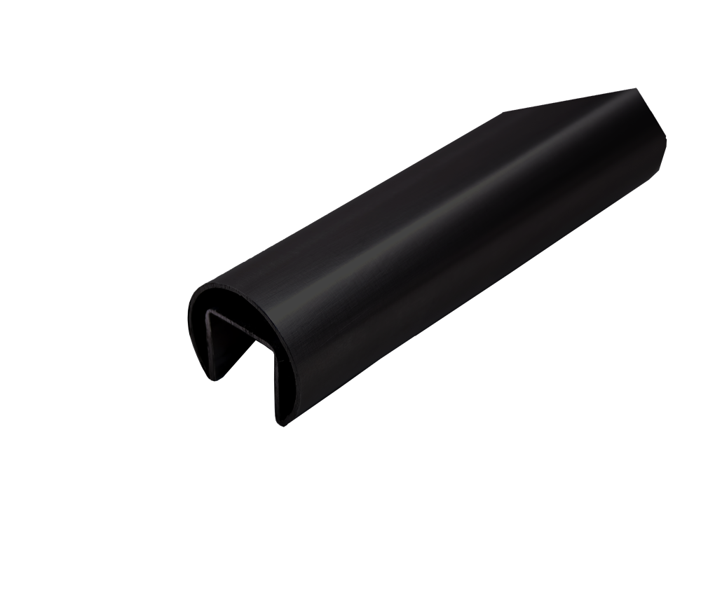 E1000424/10MB Nero Slotted Round Aluminum Tube 42.4mm x 1.5mm x 3000mm