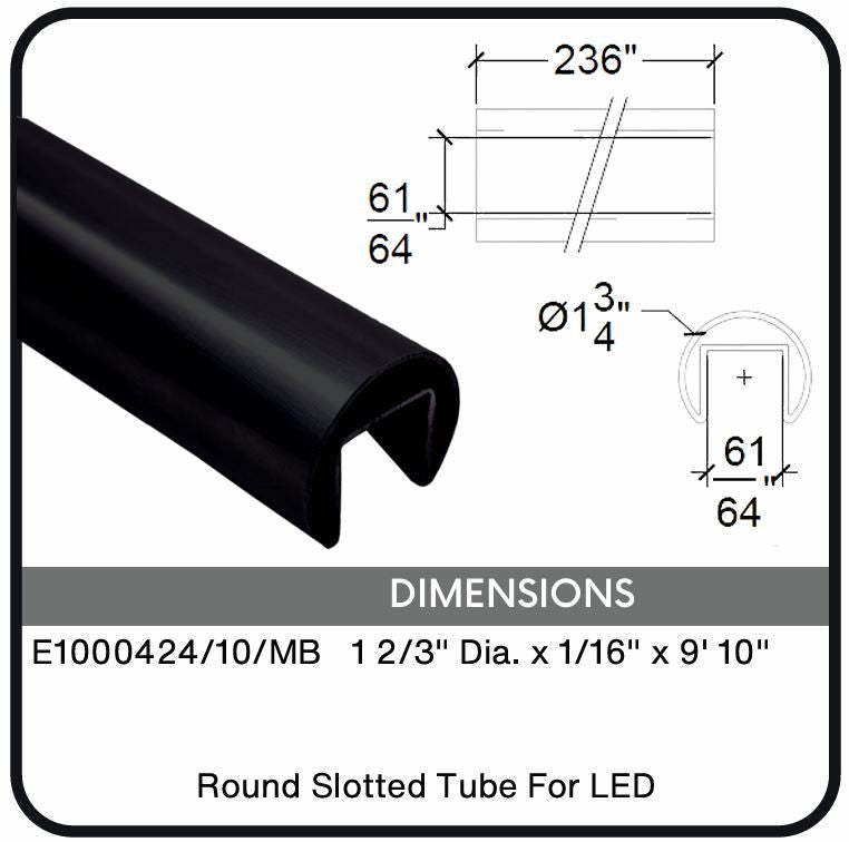 E1000424/10MB Nero Slotted Round Aluminum Tube, Data Sheet