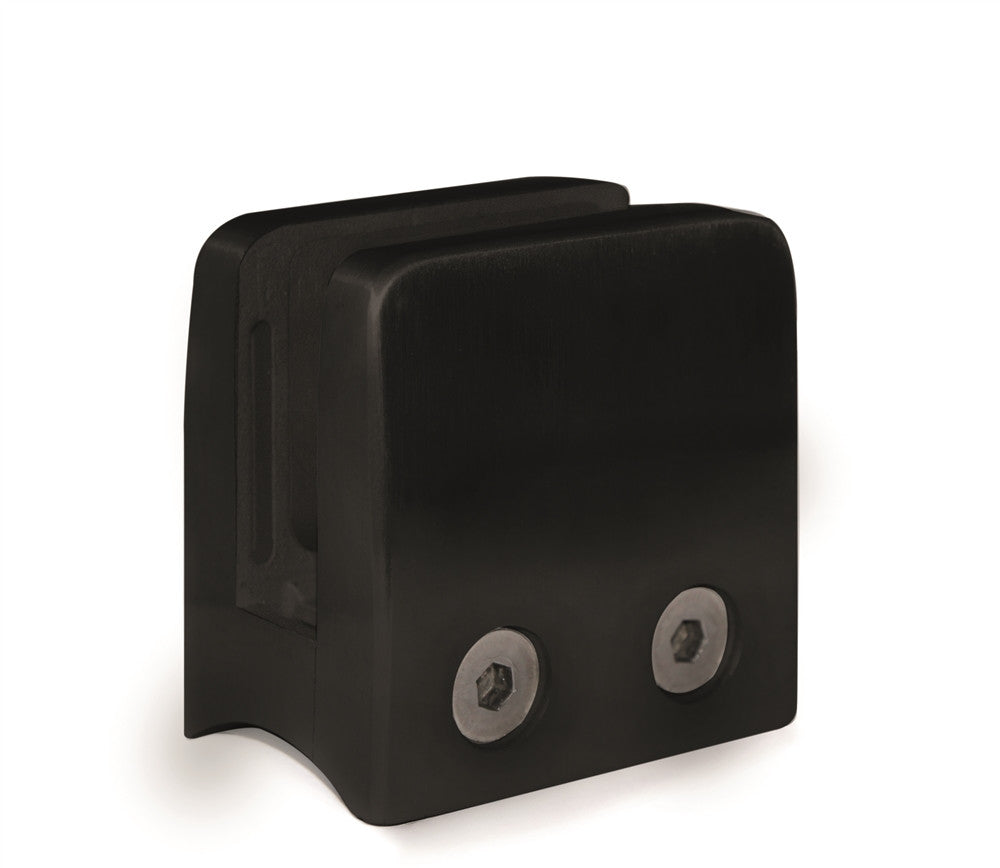 E11504200/MB Nero Black Flat Square Glass Clamp for 1 2/3" Round Tube