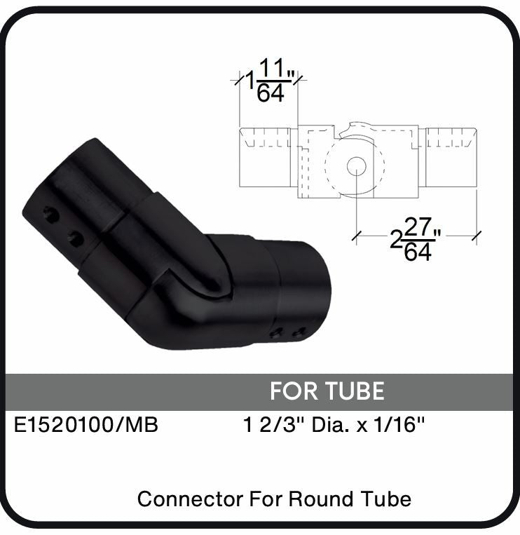 E1520100/MB Nero Piviotable Connector For 1 2/3" Tube, Data Sheet