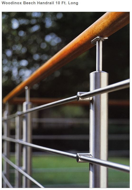 E690/3000/G Woodinox Raw Handrail 10 Ft. Long