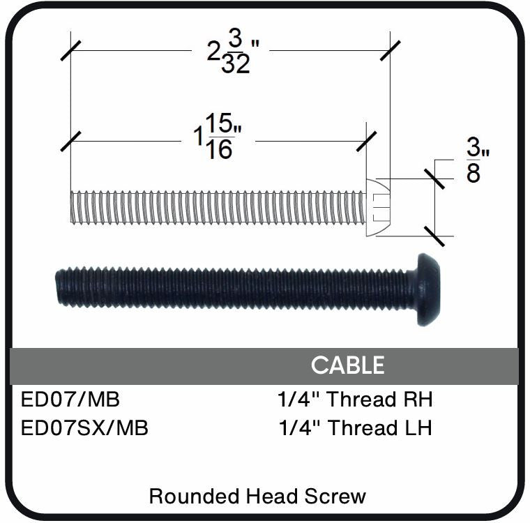 ED07/MB Nero Rounded Head M6 Screw, Data Sheet