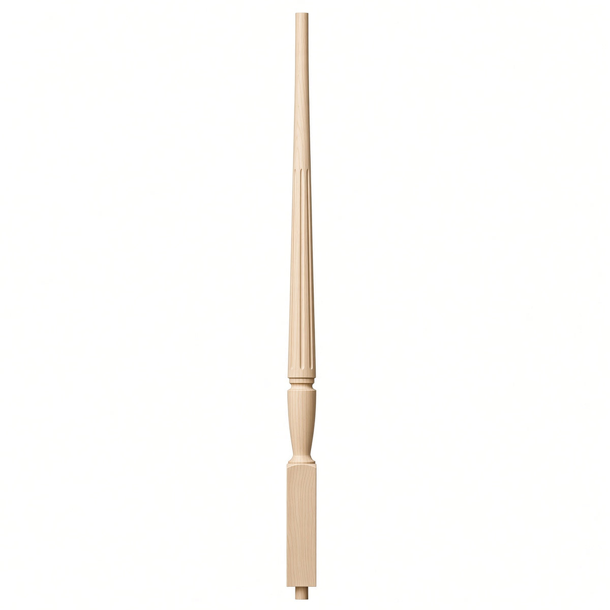 F-2015 1-3/4" Fluted Bunker Hill Stair Baluster, Available in 31", 34", 36", 39", 42", and 48" Lengths, Hard Maple
