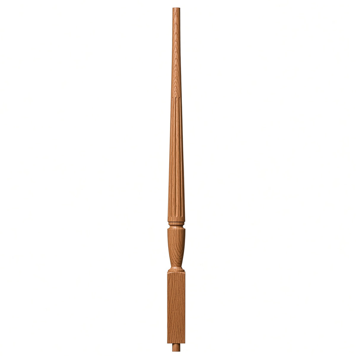 F-2015 1-3/4" Fluted Bunker Hill Stair Baluster, Available in 31", 34", 36", 39", 42", and 48" Lengths, Red Oak