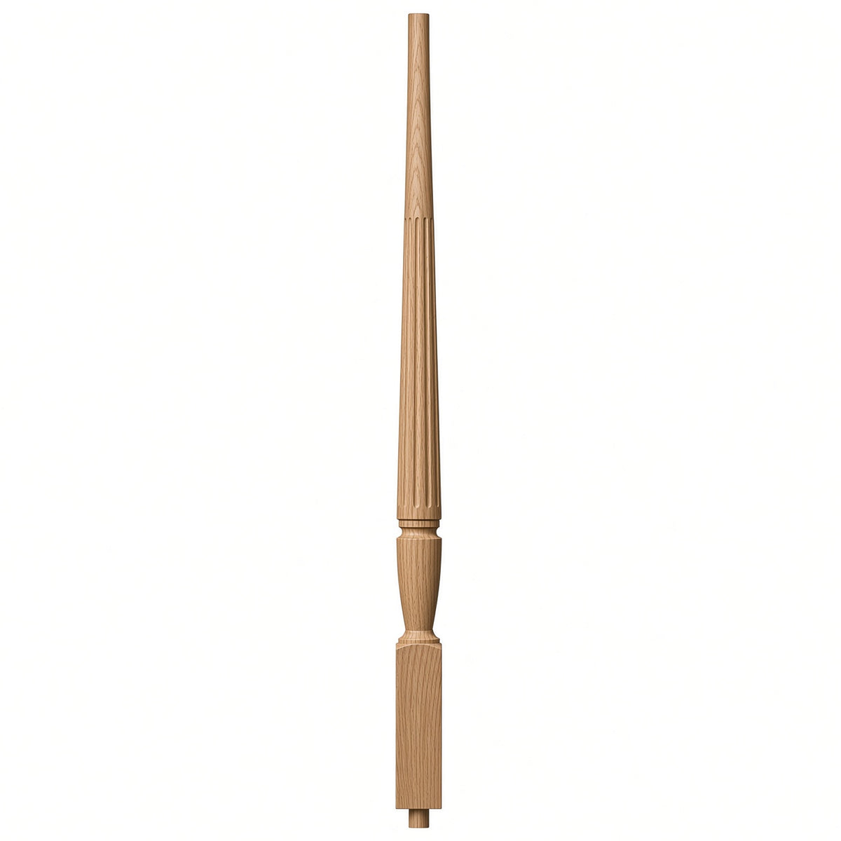 F-2015 1-3/4" Fluted Bunker Hill Stair Baluster, Available in 31", 34", 36", 39", 42", and 48" Lengths, White Oak