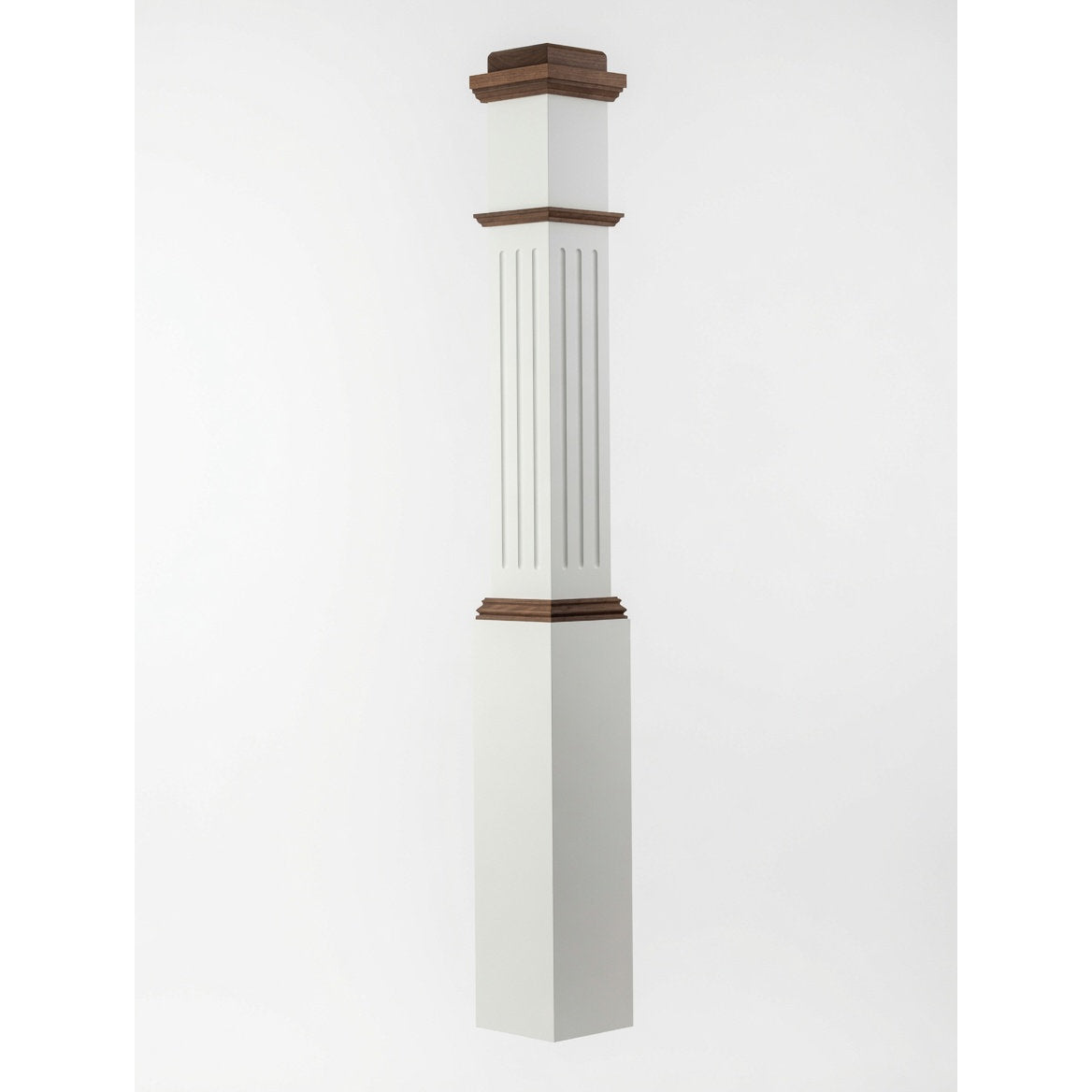 F-4091-PSST Fluted Primed with Special Species Trim Box Newel Post