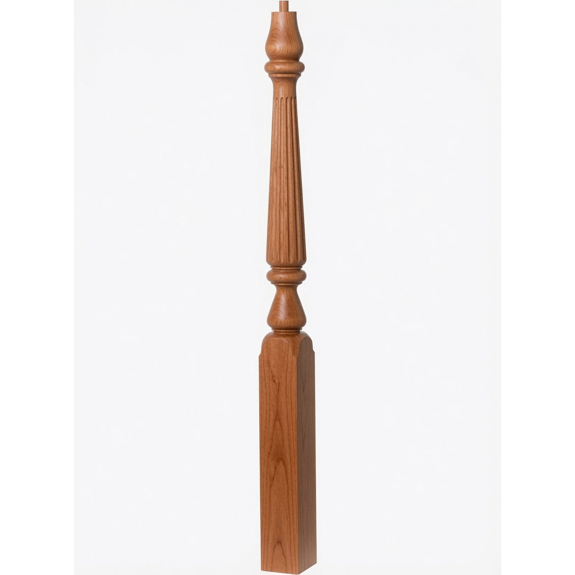 F-4811 (48"), or F-4815 (60") Fluted Ohio Series Newel Post, American Cherry