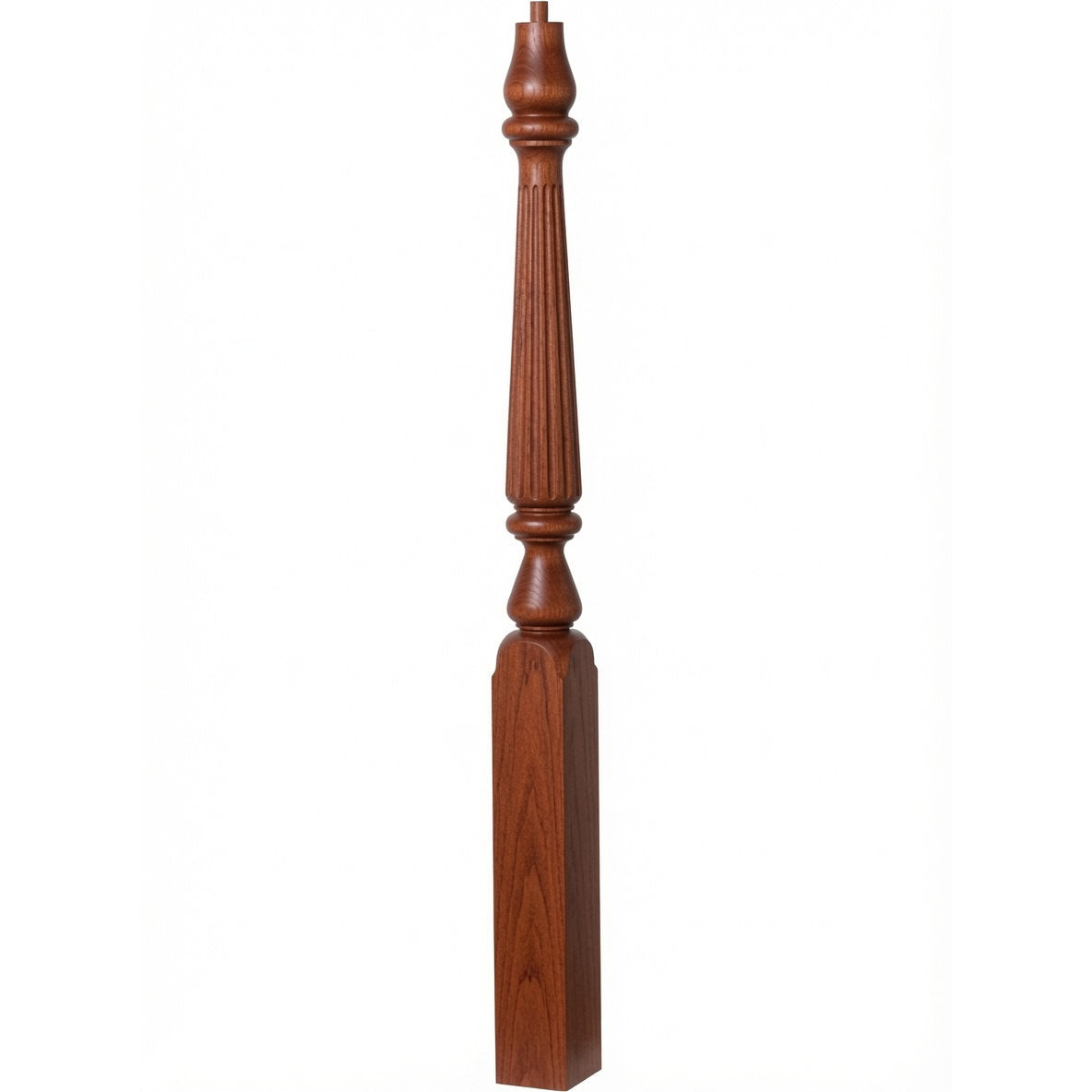 F-4811 (48"), or F-4815 (60") Fluted Ohio Series Newel Post, Brazilian Cherry (Jatoba)