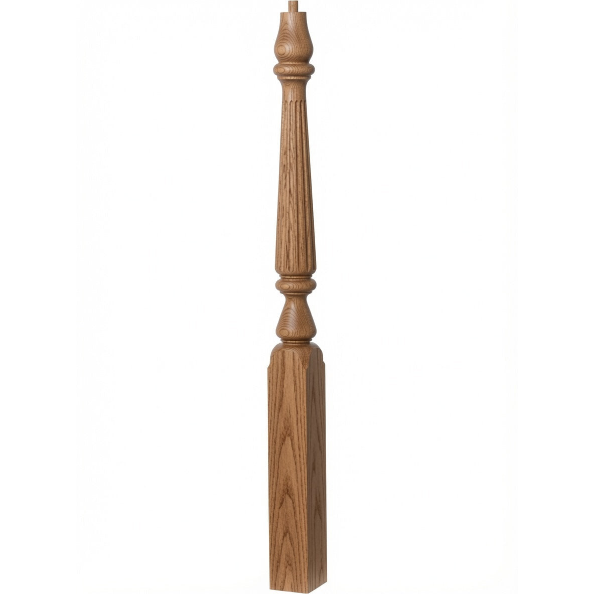 F-4811 (48"), or F-4815 (60") Fluted Ohio Series Newel Post, Hickory