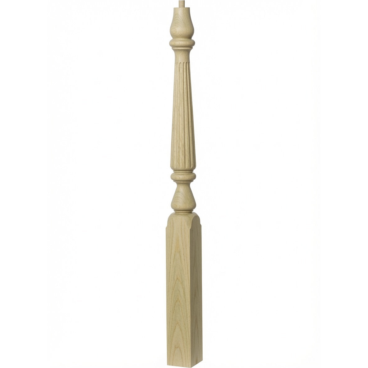 F-4811 (48"), or F-4815 (60") Fluted Ohio Series Newel Post, Poplar