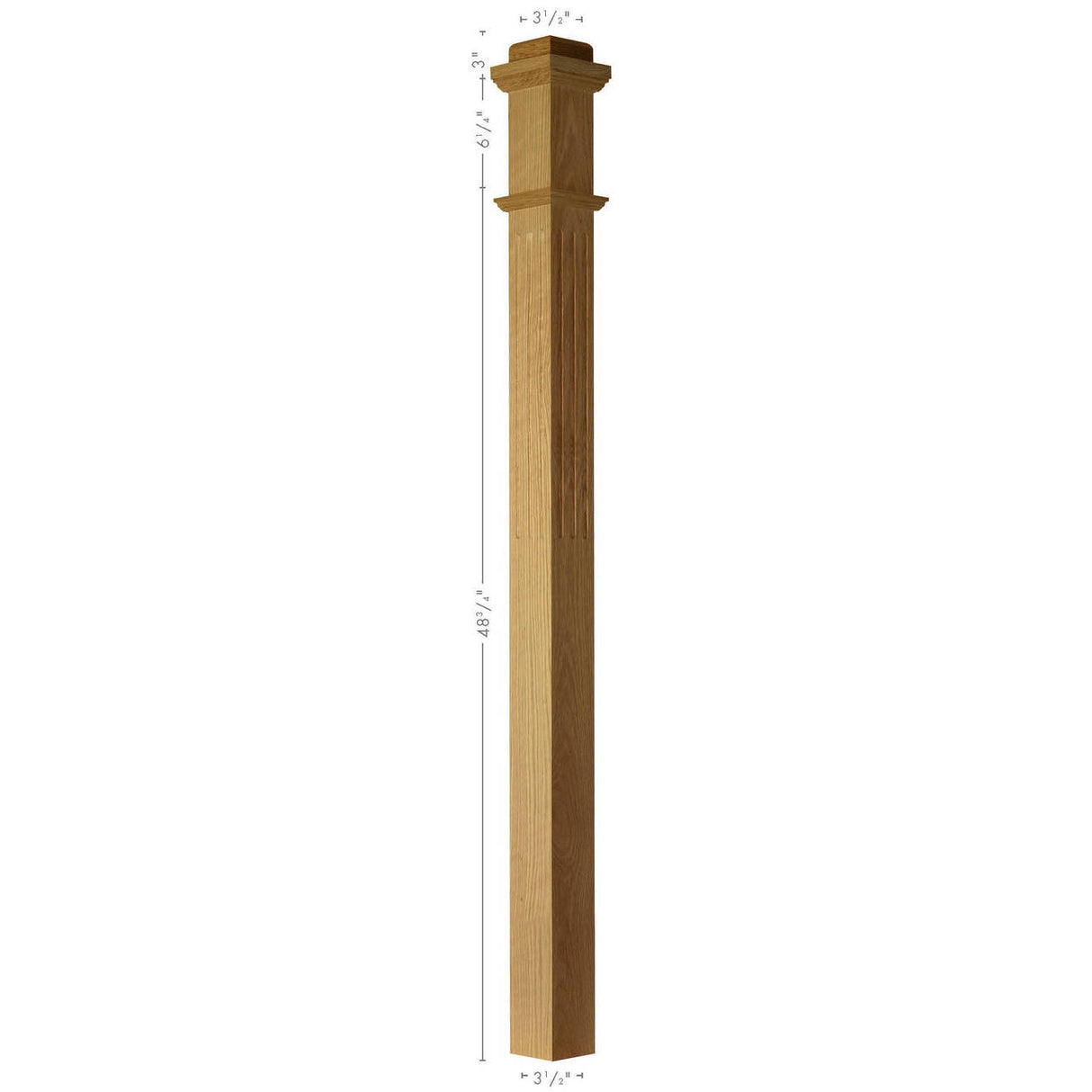 F-4075S Fluted Solid Box Newel Post
